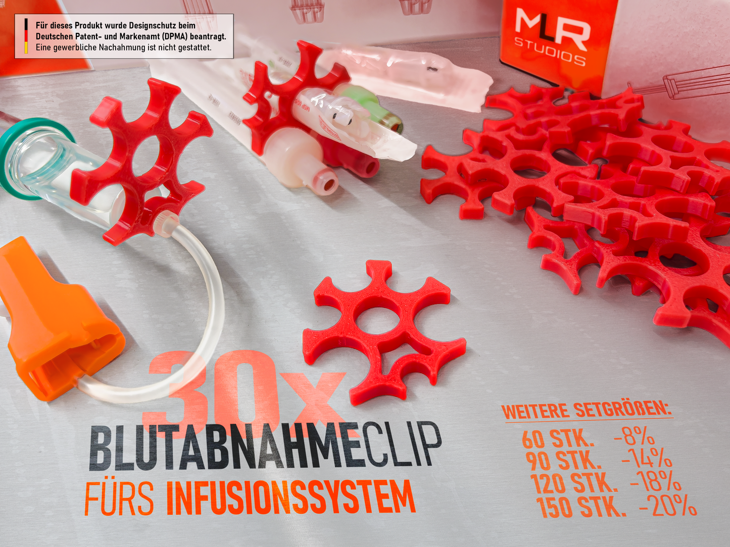 Blutabnahmclips fürs Infusionssystem (30er Sets)