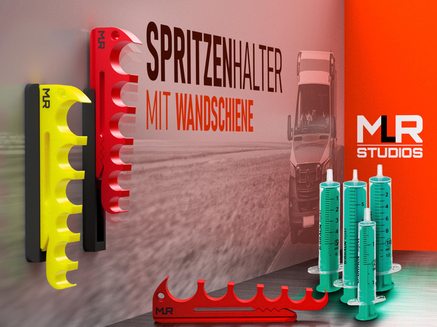 Spritzenhalter mit Wandschiene