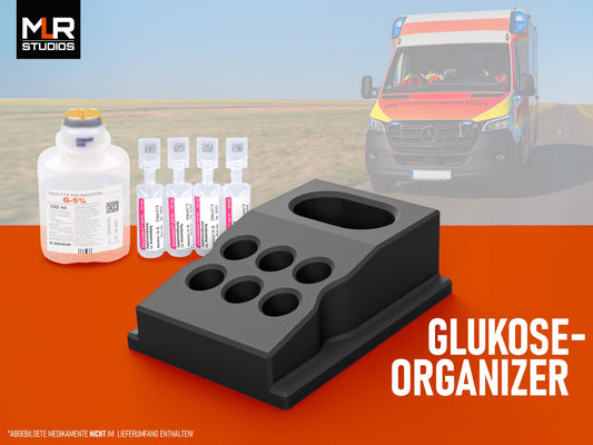 RTW-Schrankeinsatz Glukose - Medikamenten-Organizer passend für Strobel-Rettungswägen OHNE Wannen-Einsatz im Medikamentenschrank